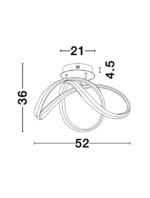Plafoniera Nova Luce Truno, finisaj negru satinat/acril alb, 60 W, cod 9104712 - imagine 2