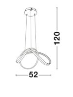 Suspensie Nova Luce Truno, finisaj negru satinat/acril alb, 60 W, cod 9104722 - imagine 2