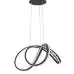 Suspensie Nova Luce Truno, finisaj negru satinat/acril alb, 60 W, cod 9104722