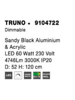 Suspensie Nova Luce Truno, finisaj negru satinat/acril alb, 60 W, cod 9104722 - imagine 4