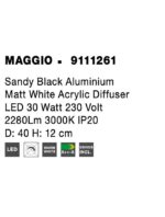 Plafoniera Nova Luce Maggio, finisaj negru satinat, 30 W, cod 9111261 - imagine 3