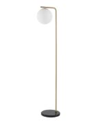 Lampadar Nova Luce Alvarez, finisaj auriu satinat/sticla alba, 1x12 W, cod 9136702