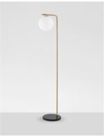 Lampadar Nova Luce Alvarez, finisaj auriu satinat/sticla alba, 1x12 W, cod 9136702 - imagine 8