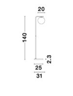 Lampadar Nova Luce Alvarez, finisaj auriu satinat/sticla alba, 1x12 W, cod 9136702 - imagine 4