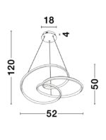 Suspensie Nova Luce Menton, finisaj negru satinat/acril alb, 43 W, cod 9147112 - imagine 2