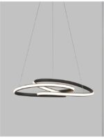 Suspensie Nova Luce Menton, finisaj negru satinat/acril alb, 43 W, cod 9147112 - imagine 10