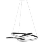 Suspensie Nova Luce Menton, finisaj negru satinat/acril alb, 43 W, cod 9147112