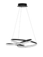 Suspensie Nova Luce Menton, finisaj negru satinat/acril alb, 43 W, cod 9147112