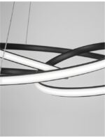 Suspensie Nova Luce Menton, finisaj negru satinat/acril alb, 43 W, cod 9147112 - imagine 9