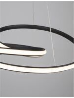 Suspensie Nova Luce Menton, finisaj negru satinat/acril alb, 43 W, cod 9147112 - imagine 8