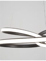 Suspensie Nova Luce Menton, finisaj negru satinat/acril alb, 43 W, cod 9147112 - imagine 5