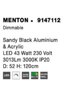 Suspensie Nova Luce Menton, finisaj negru satinat/acril alb, 43 W, cod 9147112 - imagine 4