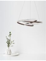 Suspensie Nova Luce Menton, finisaj maro satinat/acril alb, 43 W, cod 9147113 - imagine 12