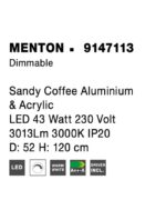 Suspensie Nova Luce Menton, finisaj maro satinat/acril alb, 43 W, cod 9147113 - imagine 4