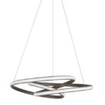 Suspensie Nova Luce Menton, finisaj maro satinat/acril alb, 43 W, cod 9147113