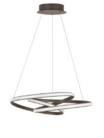 Suspensie Nova Luce Menton, finisaj maro satinat/acril alb, 43 W, cod 9147113