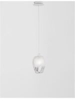 Pendul Nova Luce Ice, finisaj alb mat/sticla alba degrade, 1x5 W, cod 9160231