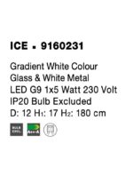 Pendul Nova Luce Ice, finisaj alb mat/sticla alba degrade, 1x5 W, cod 9160231 - imagine 3