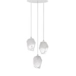 Suspensie Nova Luce Ice, finisaj alb mat/sticla alba degrade, 3x5 W, cod 9160233
