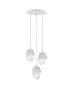 Suspensie Nova Luce Ice, finisaj alb mat/sticla alba degrade, 3x5 W, cod 9160233