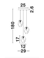 Suspensie Nova Luce Ice, finisaj alb mat/sticla alba degrade, 3x5 W, cod 9160233 - imagine 4