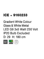 Suspensie Nova Luce Ice, finisaj alb mat/sticla alba degrade, 3x5 W, cod 9160233 - imagine 3