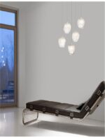 Suspensie Nova Luce Ice, finisaj alb mat/sticla alba degrade, 5x5 W, cod 9160235 - imagine 8
