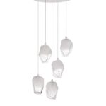 Suspensie Nova Luce Ice, finisaj alb mat/sticla alba degrade, 5x5 W, cod 9160235