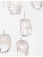 Suspensie Nova Luce Ice, finisaj alb mat/sticla alba degrade, 5x5 W, cod 9160235 - imagine 5