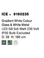 Suspensie Nova Luce Ice, finisaj alb mat/sticla alba degrade, 5x5 W, cod 9160235 - imagine 3