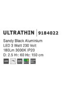 Pendul Nova Luce Ultrathin, finisaj negru satinat, 3 W, cod 9184022 - imagine 3