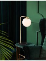 Lampa de masa Nova Luce Alvarez, finisaj auriu satinat/sticla alba, 1x5 W, cod 9185361 - imagine 7