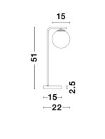 Lampa de masa Nova Luce Alvarez, finisaj auriu satinat/sticla alba, 1x5 W, cod 9185361 - imagine 3