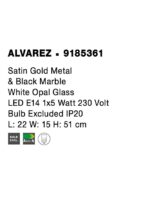 Lampa de masa Nova Luce Alvarez, finisaj auriu satinat/sticla alba, 1x5 W, cod 9185361 - imagine 2