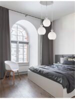Suspensie Nova Luce Odell, finisaj crom lucios/sticla opal, 3x5 W, cod 9190882 - imagine 7