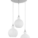 Suspensie Nova Luce Odell, finisaj crom lucios/sticla opal, 3x5 W, cod 9190882