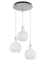 Suspensie Nova Luce Odell, finisaj crom lucios/sticla opal, 3x5 W, cod 9190882