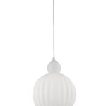Pendul Nova Luce Odell, finisaj crom lucios/sticla opal, 1x12 W, cod 9190883