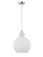 Pendul Nova Luce Odell, finisaj crom lucios/sticla opal, 1x12 W, cod 9190883