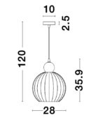Pendul Nova Luce Odell, finisaj crom lucios/sticla opal, 1x12 W, cod 9190883 - imagine 4