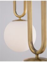 Pendul Nova Luce Grus, finisaj alama antichizata/sticla alba, 1 x 12 W, cod 9191201 - imagine 7