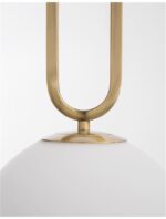 Pendul Nova Luce Grus, finisaj alama antichizata/sticla alba, 1 x 12 W, cod 9191201 - imagine 6