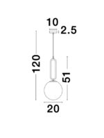 Pendul Nova Luce Grus, finisaj alama antichizata/sticla alba, 1 x 12 W, cod 9191201 - imagine 4