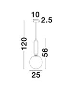 Pendul Nova Luce Grus, finisaj alama antichizata/sticla alba, 1 x 12 W, cod 9191251 - imagine 4