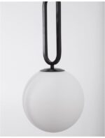Pendul Nova Luce Grus, finisaj negru mat/sticla alba, 1 x 12 W, cod 9191202 - imagine 7