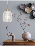 Pendul Nova Luce Vario, finisaj auriu satinat/sticla clara, 1x12 W, cod 9191541 - imagine 6