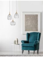 Suspensie Nova Luce Vario, finisaj auriu satinat/sticla clara, 3x12 W, cod 9191542 - imagine 6