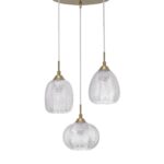 Suspensie Nova Luce Vario, finisaj auriu satinat/sticla clara, 3x12 W, cod 9191542