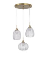 Suspensie Nova Luce Vario, finisaj auriu satinat/sticla clara, 3x12 W, cod 9191542