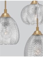 Suspensie Nova Luce Vario, finisaj auriu satinat/sticla clara, 3x12 W, cod 9191542 - imagine 5
